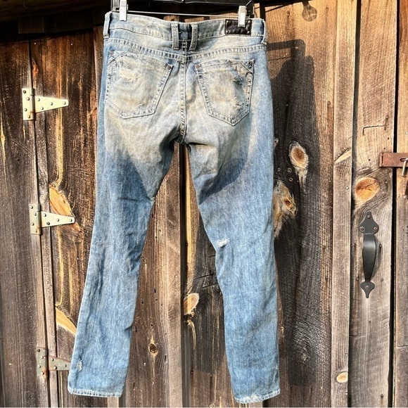 BUCKLE Black Ripped Skinny Jeans Size 31 - Picture 2 of 9